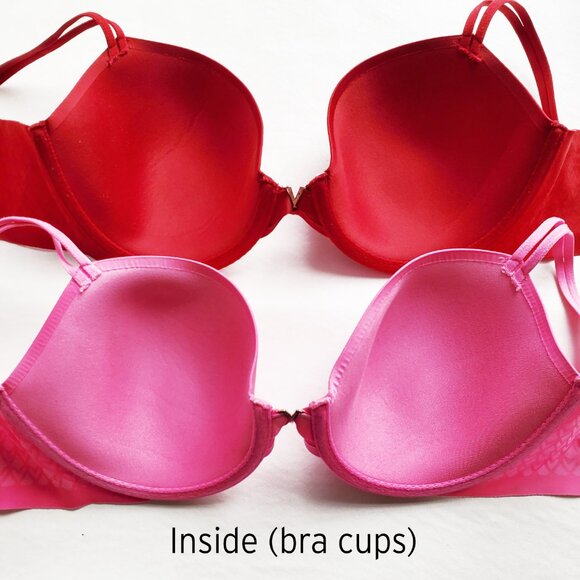 2 Victoria Secret Underwire Smooth Back T-shirt Bras 1 Pink and 1 Red Size 34D - Picture 14 of 15